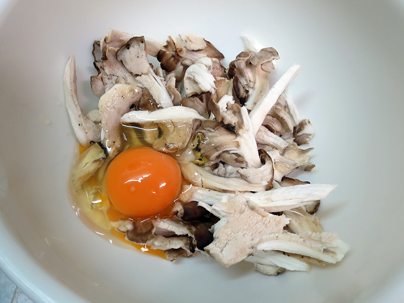 マイタケの卵とじ
