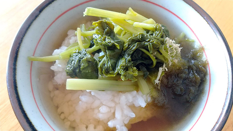 葉わさびのお茶漬け