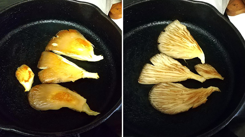 スキレットで素焼きにして試食というか毒見をします。漢方薬もこうやって開発されてきたのでしょう。